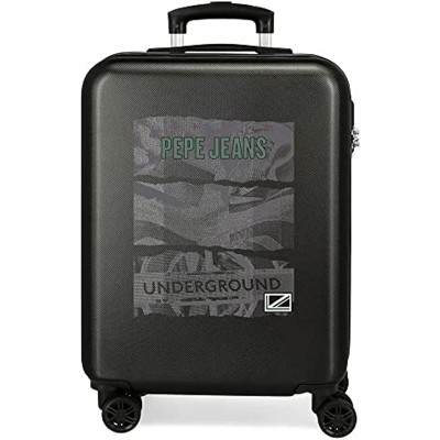 Pepe Jeans Davis Cabin Suitcase Black 38 x 55 x 20 cm Rigid ABS Side Combination Lock 35 2 kg 4 Wheels Double Hand Luggage