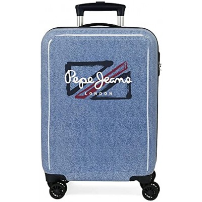 Pepe Jeans Digital Cabin Suitcase Blue 38 x 55 x 20 cm Rigid ABS Side Combination Lock 34 L 2 kg 4 Wheels Double Hand Luggage