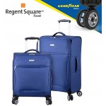 Regent Square Travel Expandable Softside Luggage Set with Spinner Goodyear Wheels Set of 2 Pieces Soft Case Blue