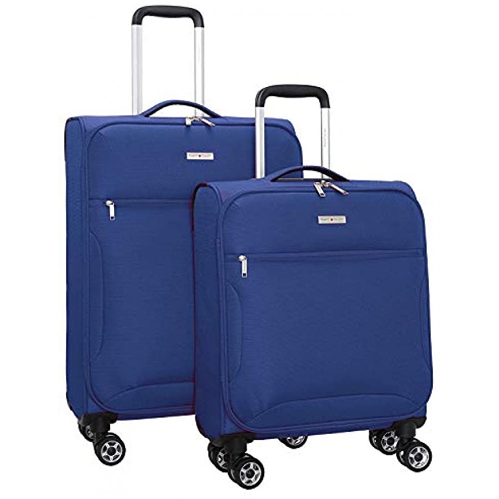 Regent Square Travel Expandable Softside Luggage Set with Spinner Goodyear Wheels Set of 2 Pieces Soft Case Blue