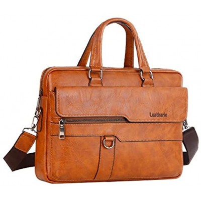 BBD Leather Men's Shoulder Bag Retro Men's Bag Leather Handbag Crossbody Bag Messenger Bag Personality Briefcase