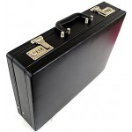 Mens Professional Leather Look Executive Black Briefcase with Combination Locks