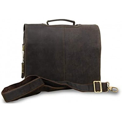 VISCONTI Business Laptop Briefcase Hunter Leather 15 Inch Large Laptop Bag Office Work Messenger Shoulder Bag 18760 AUSTIN Oil Brown