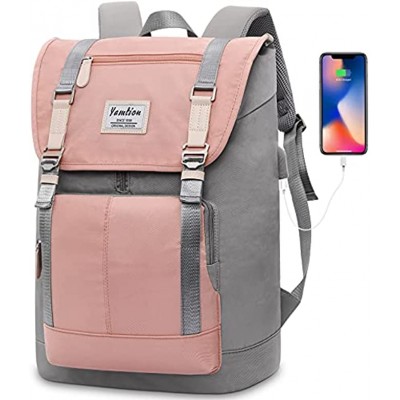 17" Women Laptop Backpack,Ladies Backpacks,School Backpack for Girls,University Backpack Student Bags Water Resistant with USB Charging Port for Work Gym and Travel