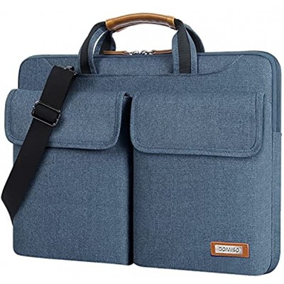 DOMISO 17-17.3 Inch Laptop Computer and Tablet Shoulder Bag Carrying Case Briefcase Shoulder Messenger Bag Blue