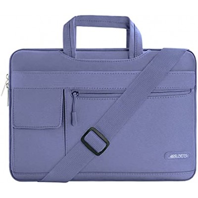 MOSISO Laptop Briefcase Shoulder Bag Compatible with MacBook Pro 16 inch 2021 M1 Pro M1 Max A2485 2019-2020 A2141 Pro 15 A1398 15-15.6 inch Notebook Polyester Flapover Sleeve Case Lavender Gray