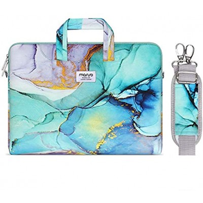MOSISO Laptop Shoulder Bag Compatible with MacBook Pro 16 inch 2021 M1 Pro Max A2485 2019-2020 A2141 Pro 15 A1398 15-15.6 inch Notebook Carrying Briefcase Sleeve with Trolley Belt Marble MO-MBH189