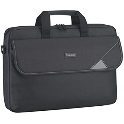 Targus Intellect Topload Travel and Commuter Messenger Bag with Shoulder Strap for 15.6-Inch Laptop Black Grey TBT239EU