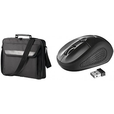 Trust Atlanta Carry Laptop Bag 17.3-Inch and Primo Wireless Mouse Bundle