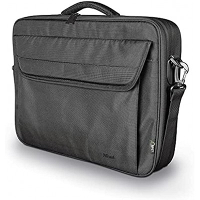Trust Atlanta Sustainable Laptop Bag 15.6 Inch with Shoulder Strap Recycled Plastic Laptop Case Eco Bag RPET Work Bag Durable Carrying Case for Travel Business Office School Black