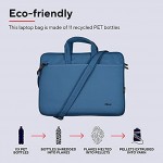 Trust Bologna Sustainable Slim Laptop Bag 16 Inch with Shoulder Strap Eco Bag Recycled Plastic Laptop Case RPET Work Bag Lightweight Carrying Case for Travel Business Office School Blue
