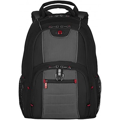 Wenger 600633 PILLAR 16 Inch Laptop Backpack Triple Protect Compartment with Case-Stabilising Platform in Black Grey {25 Litre}