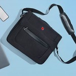 Wenger W73012292 Business Messenger Bag with Shoulder Strap 16 Inches Padded Laptop Tablet Computer Pocket Suitcase Handle Slot Extra Pockets Black