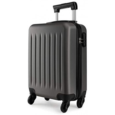 Kono 19 inch Carry On Luggage Lightweight Hard Shell ABS 4 Wheel Spinner Suitcase Grey