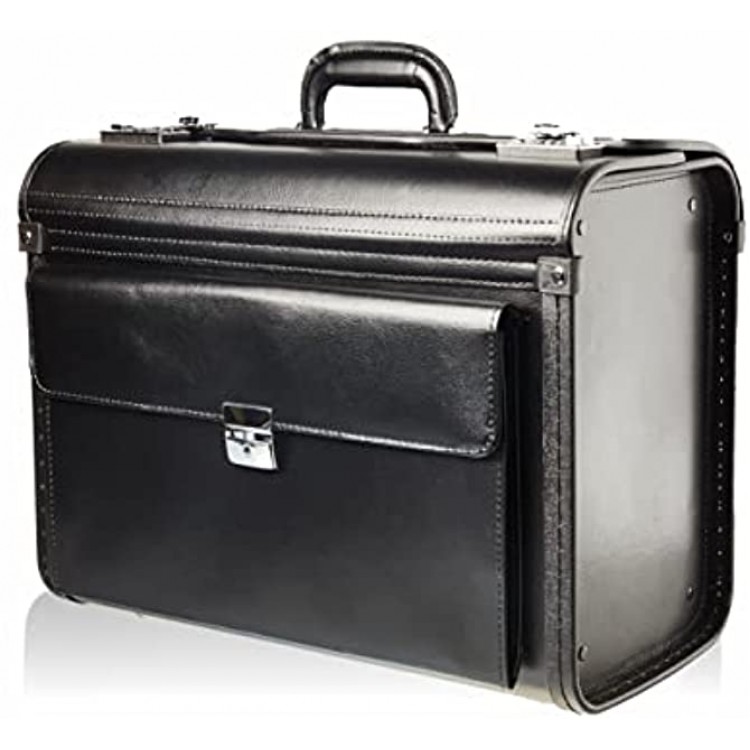 Pilot Case Leather Laptop Pilot Cabin Case Carry On Suitcase Hard Case Cabin Luggage Bag Travel Pilots Flight Bag 17 Inch Laptops Briefcase Flight Bag Cabin Suitcase