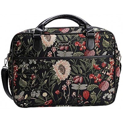 Signare Tapestry Laptop Case Laptop Bag 15.6 Computer Messenger Bag Briefcase for Women with Garden Flower and Creatures