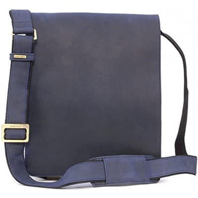 VISCONTI Messenger Shoulder Bag Genuine Leather Tablet iPad Kindle Large Organsier Office Work Shoulder Bag 18410 JASPER Oil Blue
