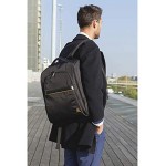 Exacompta Ref 17634E Exactive Backpack 34x46x16 cm Padded Compartment for a 15.6 Inch Laptop or Tablet Made from a Hardwearing Polyester Black Exterior and Orange Interior