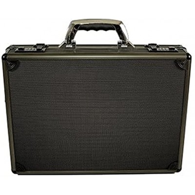 Pro Aluminium Large Deep Executive Laptop Padded Briefcase Case Black 6930 Black
