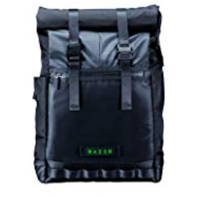 Razer Recon Rolltop Backpack 15.6" Versatile All-weather Backpack Roll-top Design with Zip Opening Water and Abrasion Resistant Dedicated Slot for Laptops up to 15 Inches Black