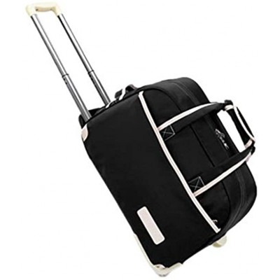 Rolling Suitcase Waterproof Luggage Bag Unisex Travel Business Thicken Wheeled Fashion HandbagBlack