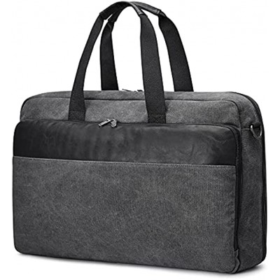 S-ZONE Suit Carry-on Garment Bag Suit Carrier for Business Trip Travel Canvas Suit Cover for Men Women with Laptop Compartment
