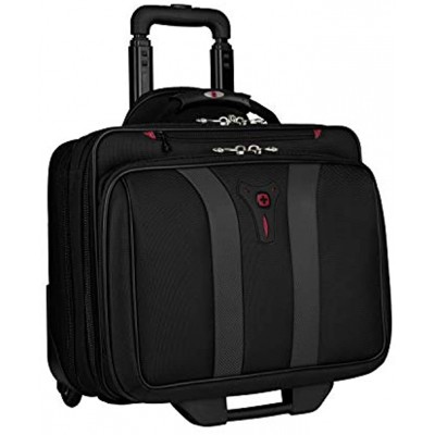 Wenger 600659 GRANADA 17 Inch Wheeled Laptop Case Padded Laptop Compartment and Overnight Compartment in Black Grey {24 Litre}