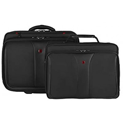 Wenger 600662 PATRIOT 17 Inch 2-Piece Business Wheeled Laptop Briefcase Padded Laptop Compartment with Matching 15.4 Inch Laptop Case in Black {25 Litre}