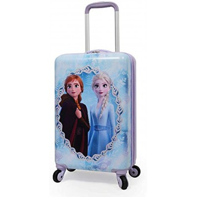 Disney Frozen II Anna Elsa Luggage Hard Side Tween Spinner Rolling Suitcase for Kids Carry-On Travel Trolley 20 Inch