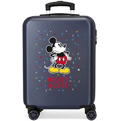 Disney Have a good day Mickey Blue Cabin Suitcase 37 x 55 x 20 cm Rigid ABS Combination Lock 34 Litre 2.6 kg 4 Double Wheels Hand Luggage
