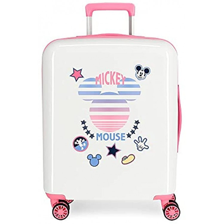 Disney Mickey Denim Luggage- Carry-On Luggage 40x55x20 cms Blanco