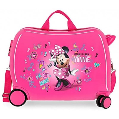 Disney Minnie Stickers Pink Kids Rolling Suitcase 50 x 38 x 20 cm Rigid ABS Combination Lock 34 Litre 2.1 kg 2 Wheels Hand Luggage
