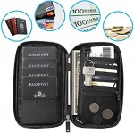 Family Passport Holder Travel Wallet Waterproof RFID Blocking Holiday Document Organiser for ID Credit Cards Boarding Passes Flight Tickets Cash and Other Travel Accessories by ManKn