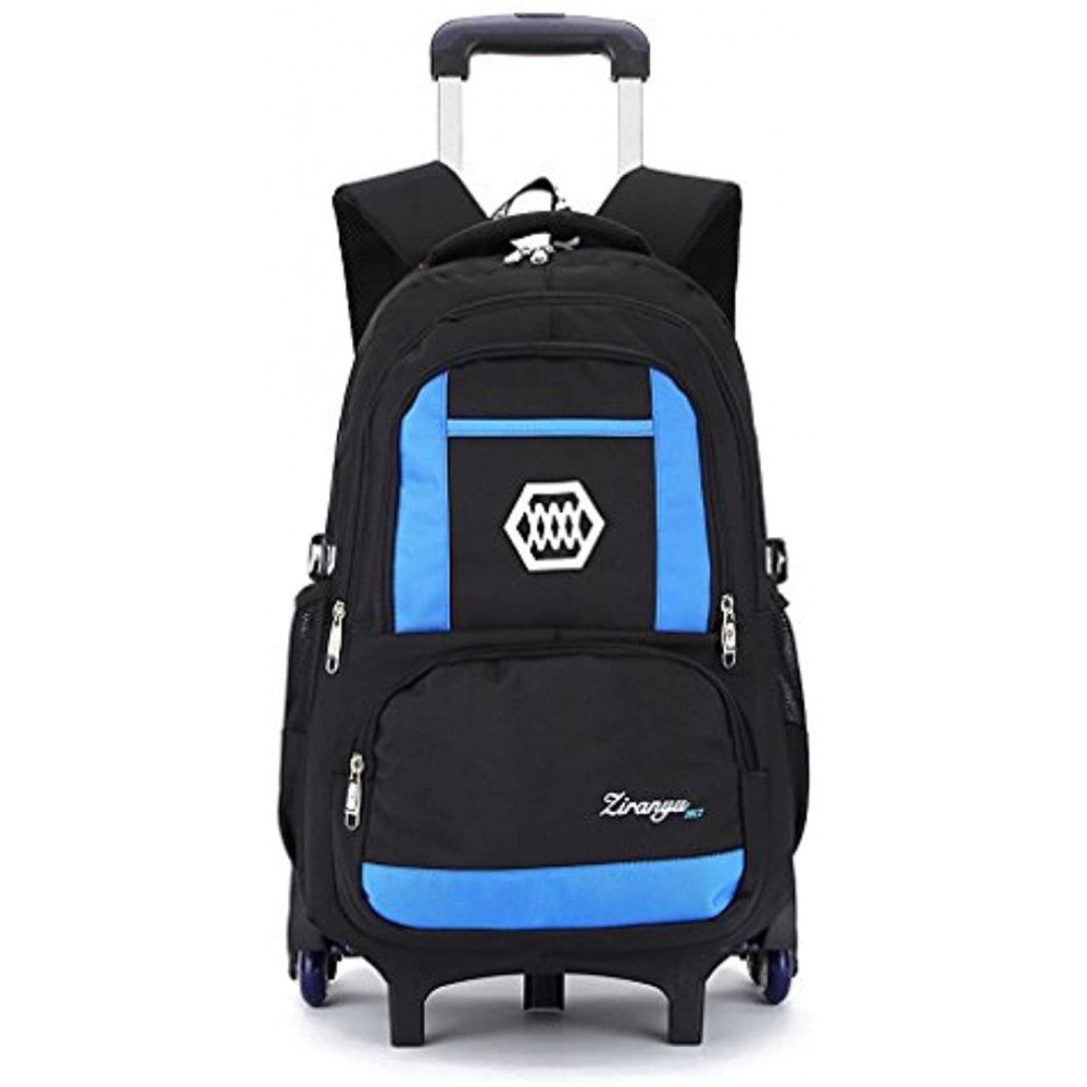 Kids Rolling School Backpacks Boys Girls Trolley Schoolbag Waterproof Primary Child Bookbag Outdoor Travelling Nylon Kids Luggage with Removable Pull Rod