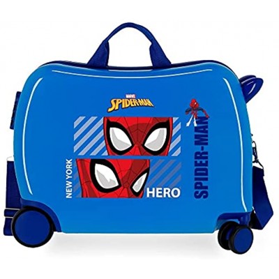 Marvel Spiderman Hero Children's Suitcase Blue 50 x 38 x 20 cm Rigid ABS Side Combination Lock 34L 1.8 kg 4 Wheels Hand Luggage