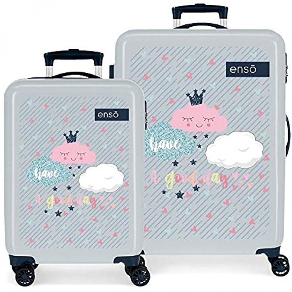 Movom Good Day Multicoloured Luggage Set 55 68 cm Rigid ABS Combination lock 104 Litre 4 Double Wheels Hand Luggage