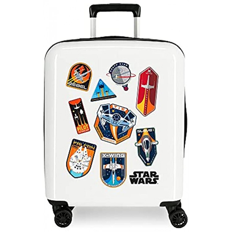 Star Wars Badges Luggage- Carry-On Luggage 40x55x20 cms Space Blanco