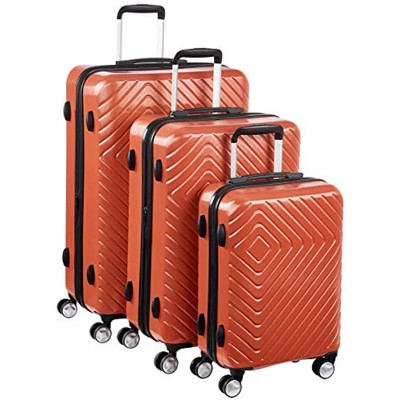 Basics Geometric Luggage 3 piece Set 55cm 68cm 78cm Sunset