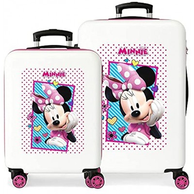 Disney Enjoy Minnie Icon Pink Luggage Set 55 68 cm Rigid ABS Combination lock 104 Litre 4 Double Wheels Hand Luggage