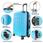 Happy Trolley Lugano Luggage Set 76 Centimeters 231 Blue Cyan Blau