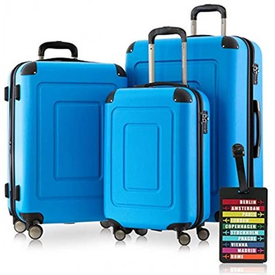 Happy Trolley Lugano Luggage Set 76 Centimeters 231 Blue Cyan Blau