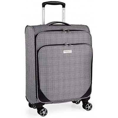 London Fog 23 Inch Suitcase on x4 Spinner Wheels Soft Shell Luggage with Drag Handle 58x36x22 | Newbury LFL004 Small