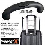 Luggage X Set of 3 Lightweight Hard Shell 8 Wheel Slimline Trolley Suitcases 28 + 24 + 21 Black