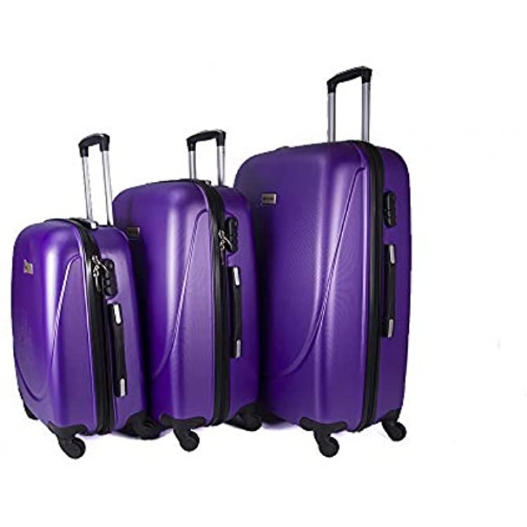 New Classic ABS-100 Three Piece Luggage Set 28 24 and 20 Purple