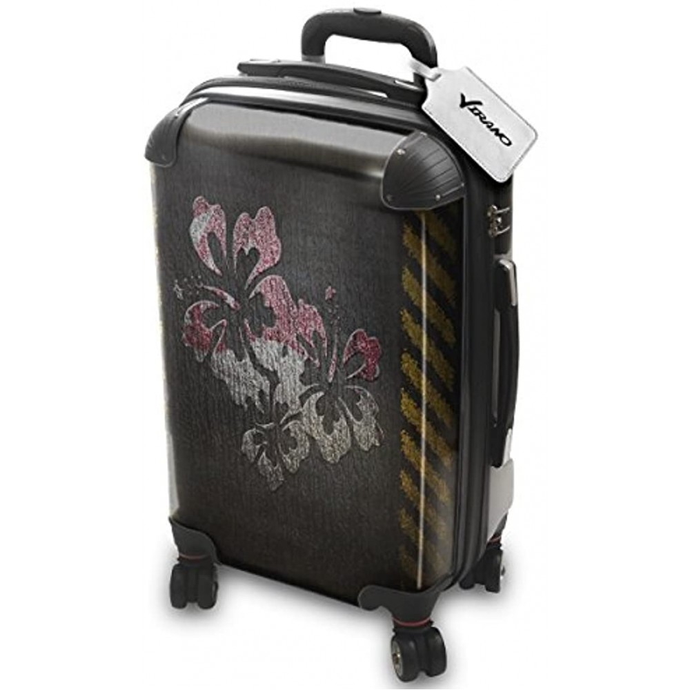 Peace Flag Singapore Lightweight Hard Luggage Spinner Travel Shell 4 Wheel Spinner Case with Exchangeable and Colourful Design. Size: Cabin Approved Small S