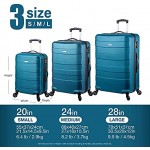 Regent Square Travel 3 Piece Luggage Sets with Build-in TSA Lock and Spinner Goodyear Wheels – Mangusta Hard Case Petrol Blue