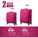 Regent Square Travel Expandable Softside Luggage Set with Spinner Goodyear Wheels Set of 2 Pieces Soft Case Fuchsia