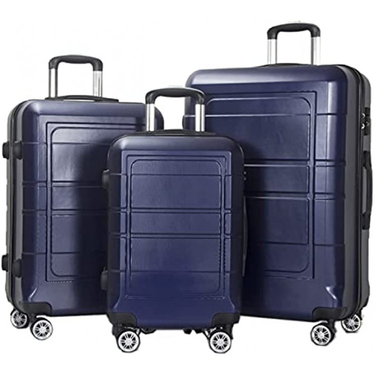 Spexlb Sets Suitcases with Wheels Bag Carry on Luggage Dark Blue 20 24 28 inch Luggage Luggage Sets Suitcase Suitcases with Wheels Carry on Bag Carry on Luggage