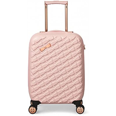 Ted Baker Belle Collection Hardside Cabin Luggage Trolley for Travel Pink Cabin Small