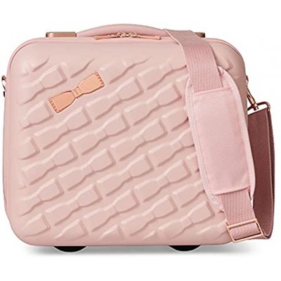 Ted Baker Belle Collection Hardside Cabin Luggage Trolley for Travel Pink Vanity Case